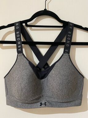 Under Armour Gray & Black High-Impact Sports Bra